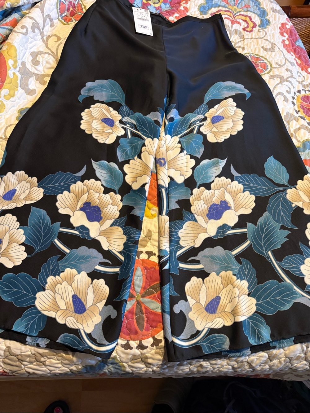 Zara Woman gingko leaf print palazzo pant